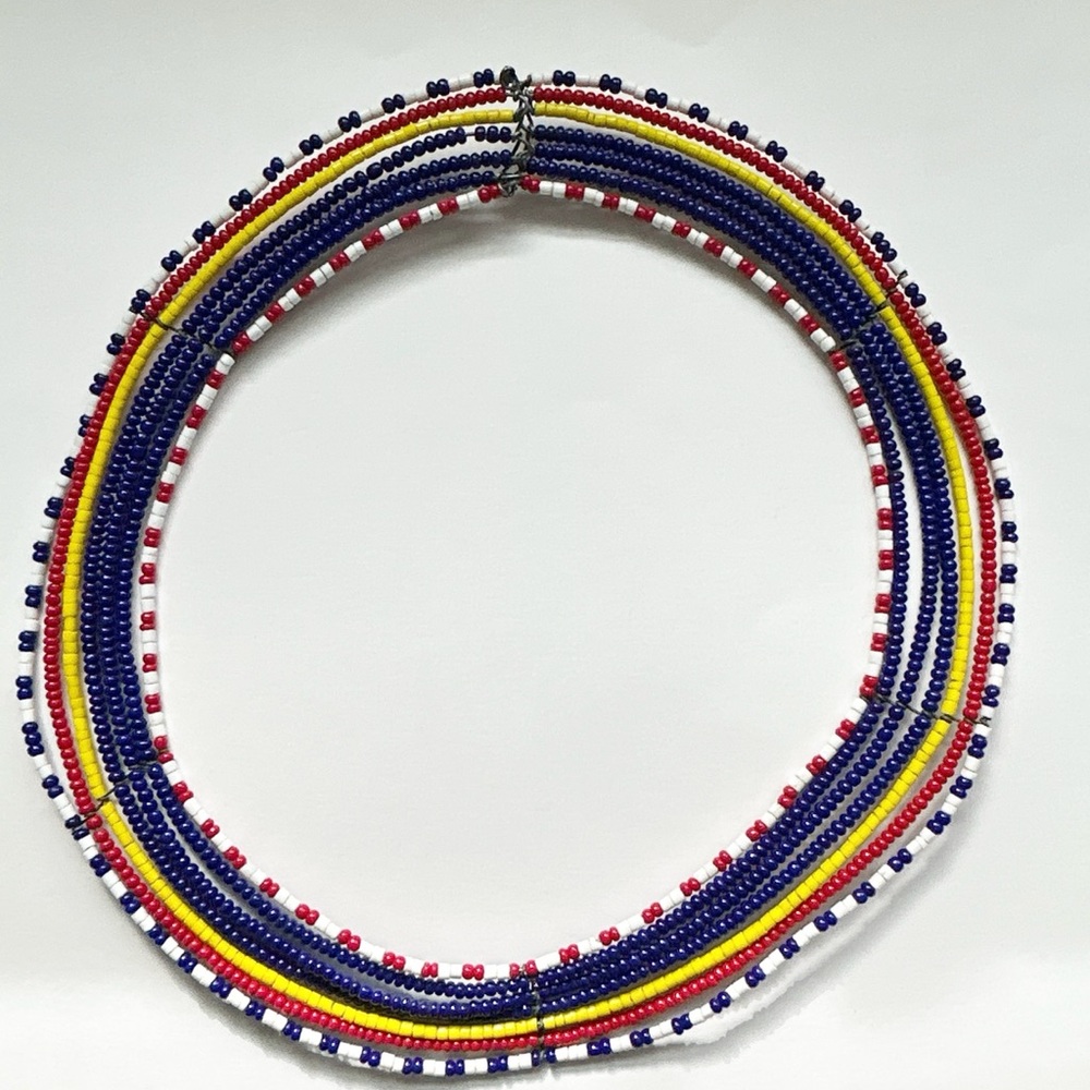 Vintage Maasai Beaded Shell Collar Necklace